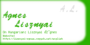 agnes lisznyai business card